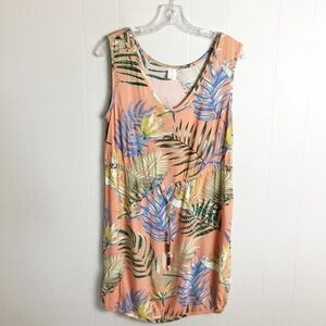 Vintage Hawaiian Floral Dress Palmwave Hawaii Peach Size M